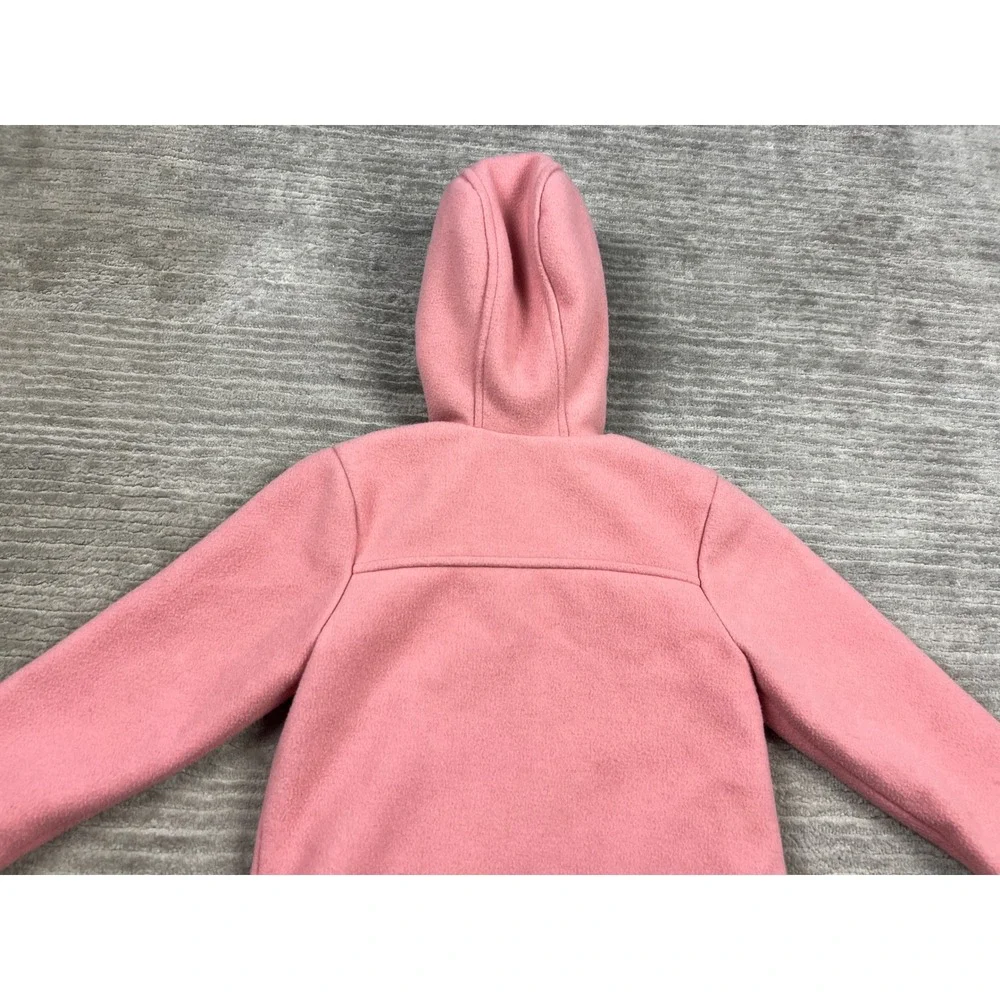 Old Navy Hooded Coat Girls‎ 5T Pink Sherpa Lined Wool Blend Zip Front Jacket